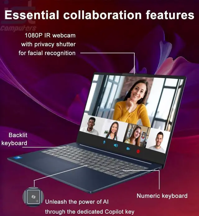 Alt view image 4 of 7 - Lenovo IdeaPad Slim 5i Touchscreen Laptop (16" FHD+, Intel Core 5 210H (>i7-1260P), 32GB DDR5 RAM, 1TB SSD) for Business, Home, 1080p IR Webcam, Backlit, 15-Hr Long Battery Life, Wi-Fi 6, Win 11 Pro
