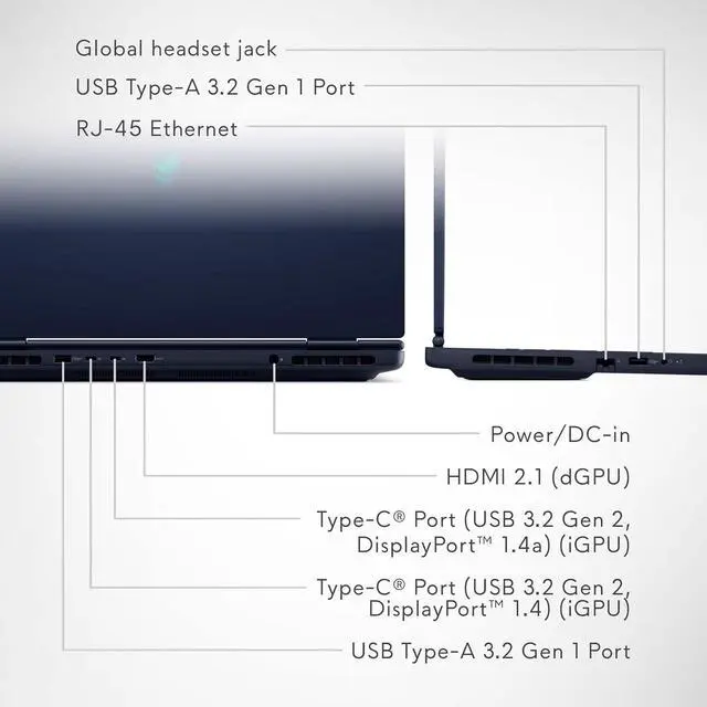 Alt view image 6 of 7 - Alienware 16 Aurora Gaming Laptop (16" QHD+ 120Hz, Intel 10-Core 7 240H, 32GB DDR5 RAM, 1TB SSD, NVIDIA GeForce RTX 5060 8GB), White Backlit Keyboard, Wi-Fi 7, Ethernet, Webcam, Win 11 Home, 2025