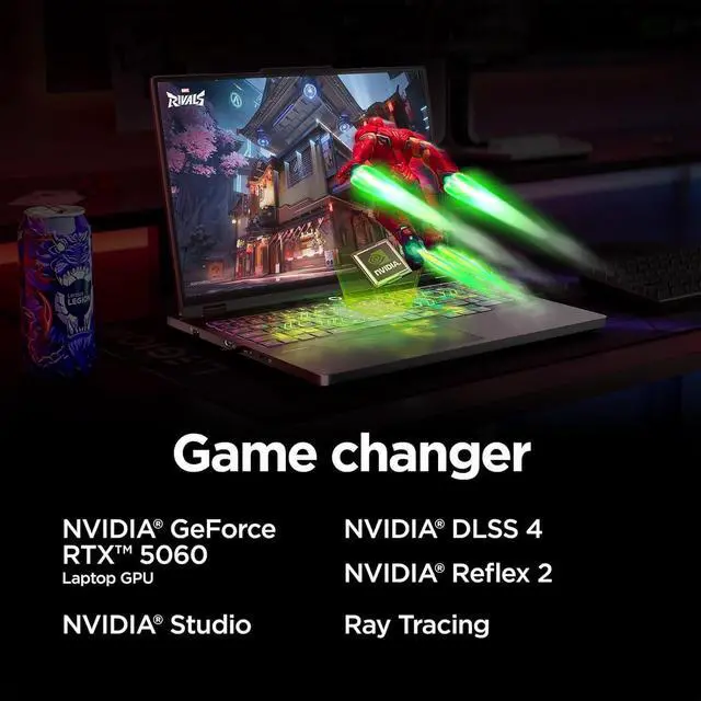 Alt view image 3 of 7 - Lenovo Legion 5 Gaming Laptop (15.1" 2.5K OLED G-SYNC 165Hz, NVIDIA RTX 5060 8GB, AMD Ryzen 7 260 (> i7-1355U), 32GB DDR5, 1TB SSD), 24-Zone RGB Backlit, Wi-Fi 7, 5MP Webcam, Ethernet, Win 11 Home