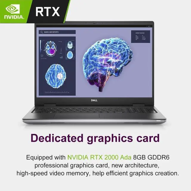 Alt view image 3 of 7 - Dell Precision 7000 7680 Mobile Workstation Laptop (NVIDIA RTX 2000 Ada 8GB, 16" FHD+, Intel 24-Core i9-13950HX (> Ultra 7-165H), 64GB LPCAMM2 DDR5, 2TB SSD) Pro Max for Designer, Engineer, Win 11 Pro