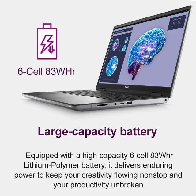 Alt view image 7 of 7 - Dell Precision 7000 7680 Mobile Workstation Laptop (NVIDIA RTX 2000 Ada 8GB, 16" FHD+, Intel 24-Core i9-13950HX (> Ultra 7-165H), 64GB LPCAMM2 DDR5, 2TB SSD) Pro Max for Designer, Engineer, Win 11 Pro