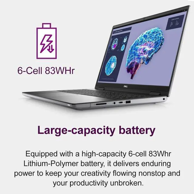 Alt view image 7 of 7 - Dell Precision 7680 Mobile Workstation Laptop (16" OLED 4K UHD+ Touchscreen, NVIDIA RTX 1000 Ada 6GB, Intel 14-Core i5-13600HX (> Ultra 7-155H), 32GB DDR5, 1TB SSD) Pro Max for Engineer, Win 11 Pro