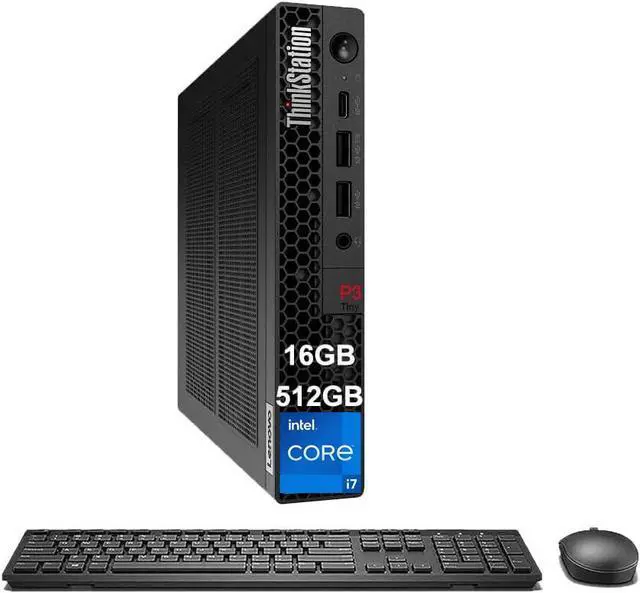 Main image of Lenovo ThinkStation P3 Tiny Workstation Desktop (Intel 20-Core i7-14700 (> i7-13700), 16GB DDR5 RAM, 512GB SSD), Business Mini PC, Micro & MFF Computer, RJ-45, Wi-Fi 6, DisplayPort, HDMI, Win 11 Pro