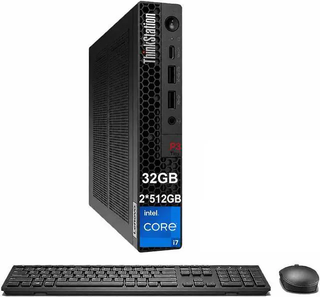 Main image of Lenovo ThinkStation P3 Tiny Workstation Desktop (Intel 20-Core i7-14700, 32GB DDR5 RAM, 1TB SSD(512GB+512GB)), Business Mini PC, Micro & MFF Computer, RJ-45, Wi-Fi 6, DisplayPort, HDMI, Win 11 Pro