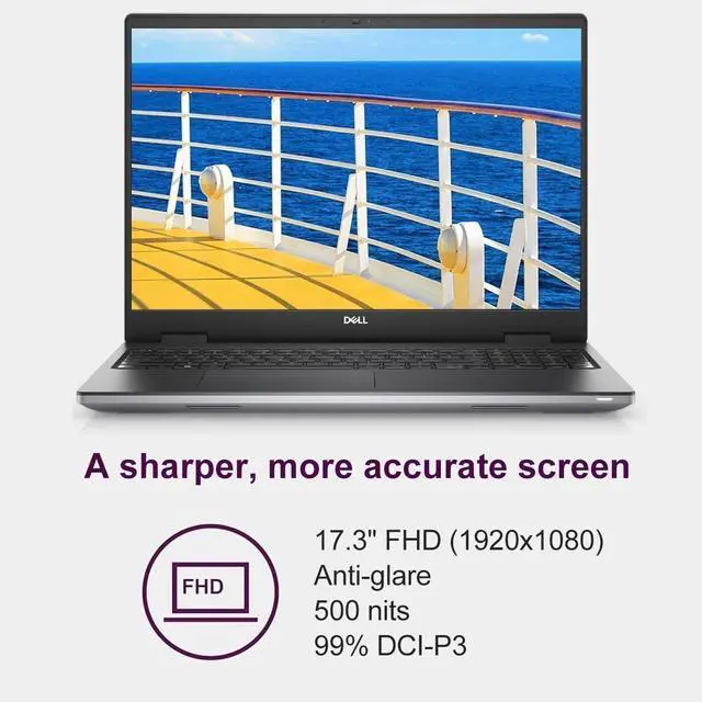 Alt view image 4 of 7 - Dell Precision 7000 7780 Mobile Workstation Laptop, NVIDIA RTX A1000 6GB, 32GB CAMM DDR5 RAM, 512GB NVMe SSD, 17.3" FHD 99% DCI-P3, Intel 24-Core i9-13950HX (>Ultra 9 285H), Win 11 Pro