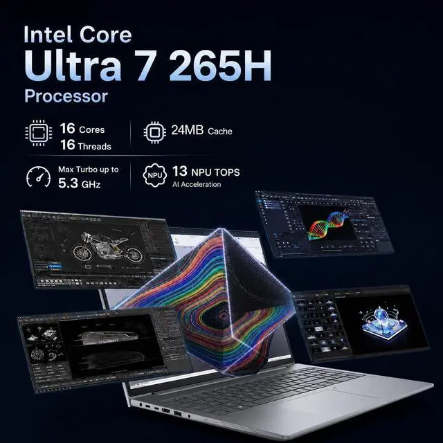 Alt view image 3 of 7 - HP ZBook X G1i Mobile Workstation AI Laptop (16" FHD+, Intel 16-Core Ultra 7 265H, NVIDIA RTX PRO 1000 Blackwell 8GB, 64GB DDR5 RAM, 2TB SSD), FP, 3-Yr WRT, Wi-Fi 7, Win 11 Pro (Next Gen Zbook Power)