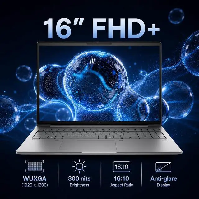 Alt view image 5 of 7 - HP ZBook X G1i Mobile Workstation AI Laptop (16" FHD+, Intel 16-Core Ultra 7 265H, NVIDIA RTX PRO 1000 Blackwell 8GB, 64GB DDR5 RAM, 2TB SSD), FP, 3-Yr WRT, Wi-Fi 7, Win 11 Pro (Next Gen Zbook Power)