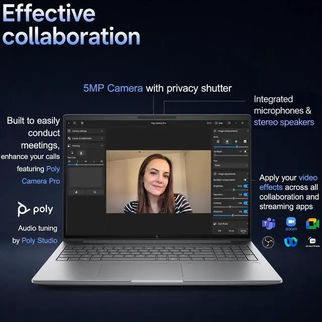 Alt view image 7 of 7 - HP ZBook X G1i Mobile Workstation AI Laptop (16" FHD+, Intel 16-Core Ultra 7 265H, NVIDIA RTX PRO 1000 Blackwell 8GB, 64GB DDR5 RAM, 2TB SSD), FP, 3-Yr WRT, Wi-Fi 7, Win 11 Pro (Next Gen Zbook Power)