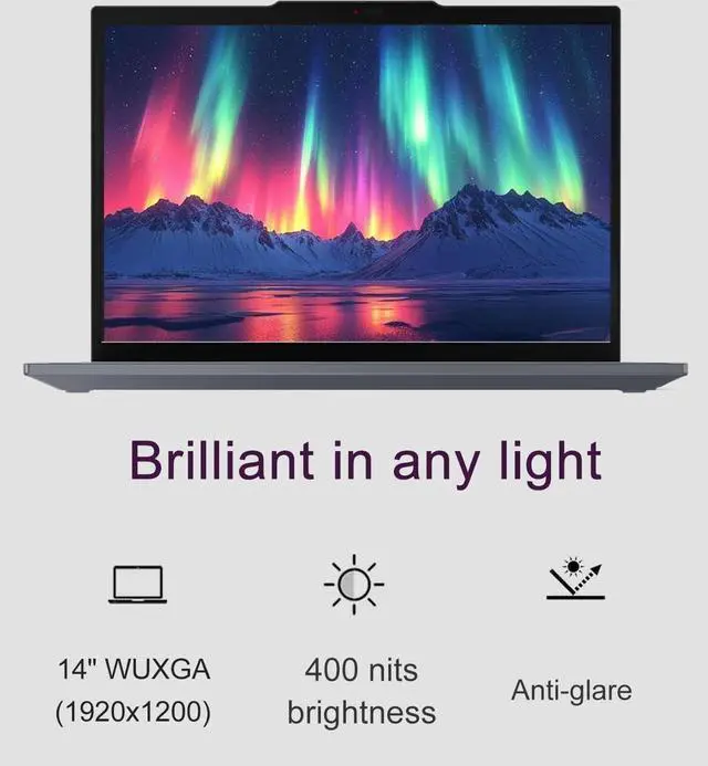 Alt view image 2 of 7 - Lenovo ThinkPad T14 Business AI PC Laptop (14" FHD+, Intel 12-Core Ultra 7 155U (> i7-1355U), 64GB DDR5, 2TB SSD), Backlit, Fingerprint, 5MP RGB Webcam, 2x Thunderbolt 4, Ethernet, Win 11 Pro, Gray