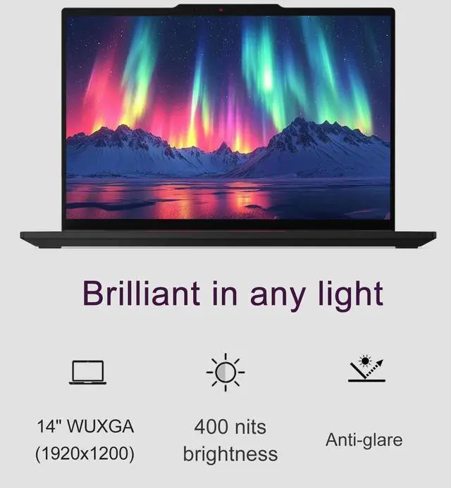 Alt view image 2 of 7 - Lenovo ThinkPad T14 Gen 6 Business AI PC Laptop (14" FHD+, Intel 12-Core Ultra 7 255U (> i7-13700H), 64GB DDR5 RAM, 2TB SSD), Fingerprint, Backlit, 5MP IR Webcam, 2x Thunderbolt 4, RJ-45, Win 11 Pro