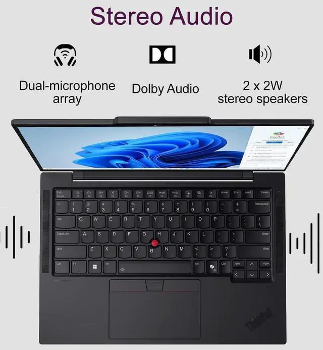 Alt view image 4 of 7 - Lenovo ThinkPad T14 Gen 6 Business AI PC Laptop (14" FHD+, Intel 12-Core Ultra 7 255U (> i7-13700H), 64GB DDR5 RAM, 2TB SSD), Fingerprint, Backlit, 5MP IR Webcam, 2x Thunderbolt 4, RJ-45, Win 11 Pro