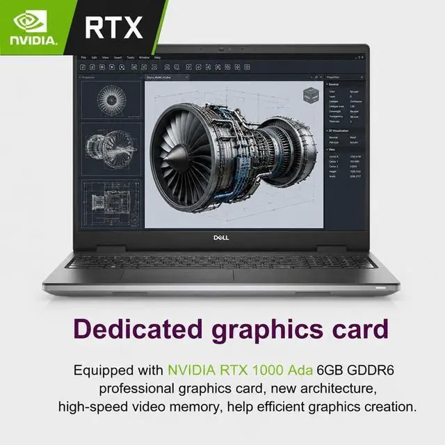 Alt view image 2 of 7 - Dell Precision 7000 7680 Mobile Workstation Laptop (NVIDIA RTX 1000 Ada 6GB, 16" FHD+, Intel 14-Core i5-13600HX (> Ultra 7 155H), 32GB CAMM DDR5, 1TB SSD) Pro Max for Engineer, Designer, Win 11 Pro