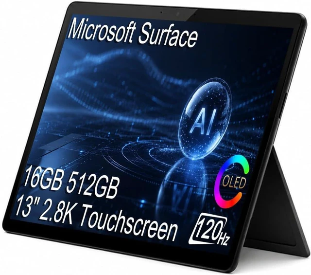 Main image of Microsoft Surface Pro 2-in-1 Tablet Laptop AI Copilot+ PC for Business (13" 2.8K OLED 120Hz Touchscreen, Snapdragon X Elite (> Intel i7-1355U), 16GB DDR5, 512GB SSD), 14-Hr Battery Life, Win 11 Home