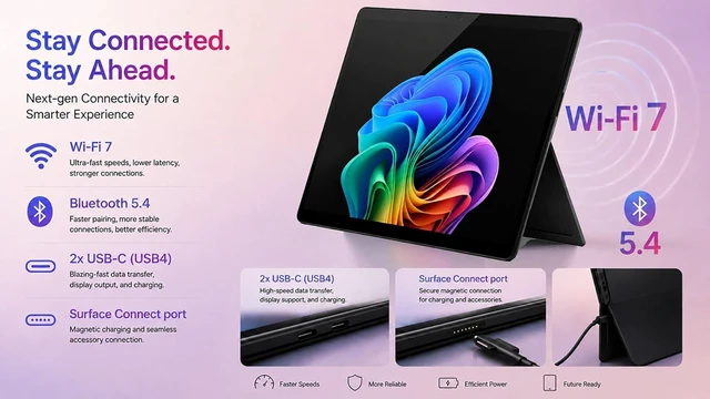 Alt view image 7 of 7 - Microsoft Surface Pro 2-in-1 Tablet Laptop AI Copilot+ PC for Business (13" 2.8K OLED 120Hz Touchscreen, Snapdragon X Elite (> Intel i7-1355U), 16GB DDR5, 512GB SSD), 14-Hr Battery Life, Win 11 Home