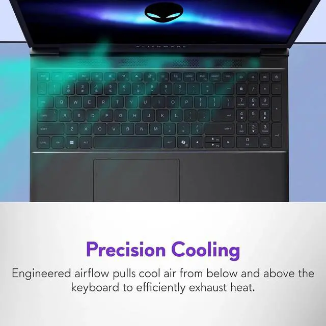 Alt view image 4 of 7 - 2026 Alienware 15 Gaming Laptop (15.3" FHD+ 165Hz, AMD Ryzen 5 220 (> Intel Ultra 7-155U), 32GB DDR5, 1TB SSD, NVIDIA GeForce RTX 4050 6GB), Backlit, Cryo-tech Cooling, Ethernet, Windows 11 Home