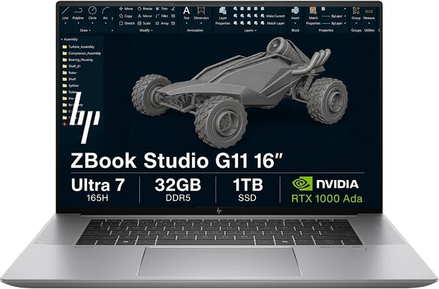 Main image of HP ZBook Studio G11 Laptop (NVIDIA RTX 1000 Ada 6GB, Intel Ultra 7 165H, 16" FHD+, 32GB DDR5, 1TB SSD) AI Mobile Workstation, for Engineer, Designer, 2x Thunderbolt 4, Wi-Fi 7, IR Camera, Win 11 Pro