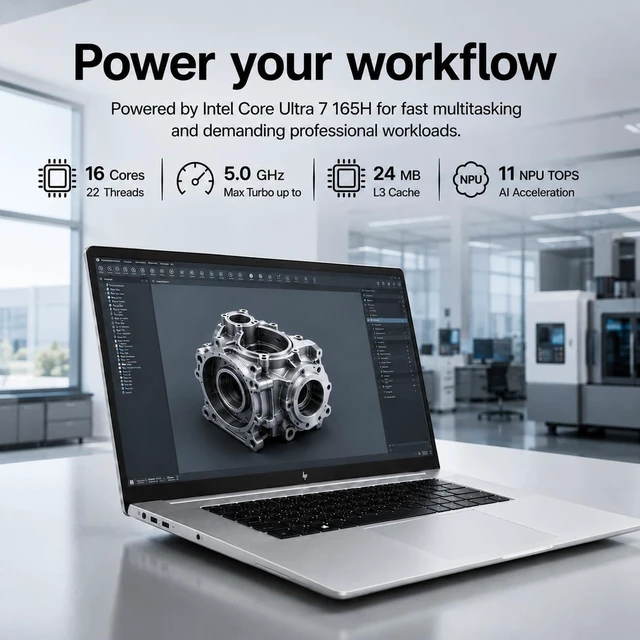 Alt view image 2 of 7 - HP ZBook Studio G11 Laptop (NVIDIA RTX 1000 Ada 6GB, Intel Ultra 7 165H, 16" FHD+, 32GB DDR5, 1TB SSD) AI Mobile Workstation, for Engineer, Designer, 2x Thunderbolt 4, Wi-Fi 7, IR Camera, Win 11 Pro