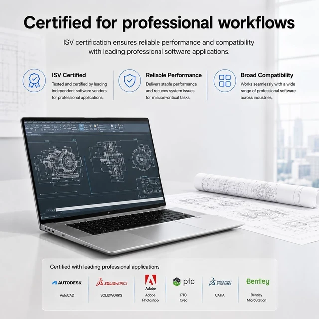 Alt view image 7 of 7 - HP ZBook Studio G11 Laptop (NVIDIA RTX 1000 Ada 6GB, Intel Ultra 7 165H, 16" FHD+, 32GB DDR5, 1TB SSD) AI Mobile Workstation, for Engineer, Designer, 2x Thunderbolt 4, Wi-Fi 7, IR Camera, Win 11 Pro