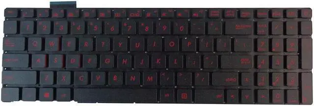 Main image of replacement keyboard for Asus G551JK G551JM G551JW G551JX G551VW Backlit US  with Red Keys