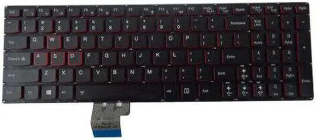 Main image of replacement keyboard for Lenovo Y70-70 Backlit  with Red Edged Keys 25215987 25215956