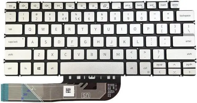 Alt view image 3 of 5 - Laptop Sliver Keyboard Backlit for DELL Inspiron 7490 Vostro  5390 5391 5490