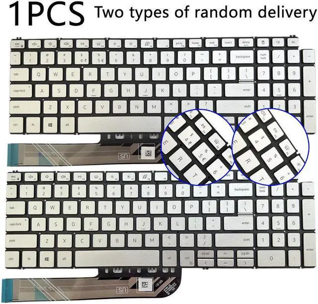 Alt view image 3 of 5 - Backlight Keyboard US Sliver for Dell Inspiron 15 7590 7591 7791 5584 5590 5593