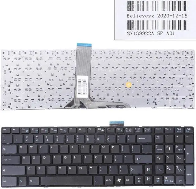 Main image of US Keyboard for MSI GX60 GE60 GE70 Black Frame Black Small Enter V123322CK1
