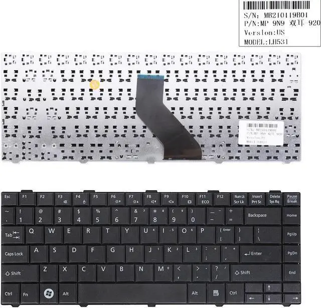 Main image of US Keyboard for Fujitsu Lifebook LH530 LH531 LH520 Black CP483548 01