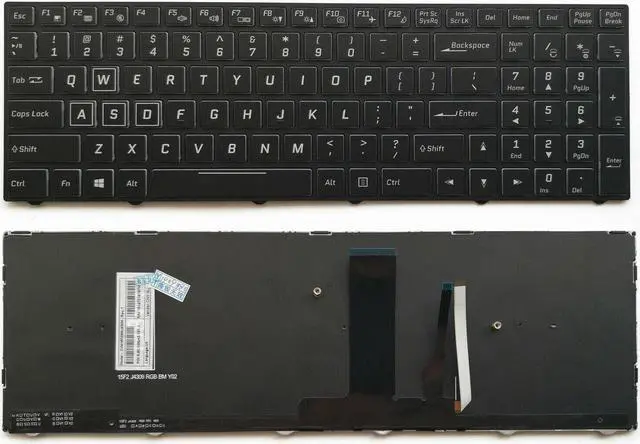 Main image of replacement keyboard for Clevo US English  6-80-N85K0-010-1 CVM15F23USJ430B RGB Backlit