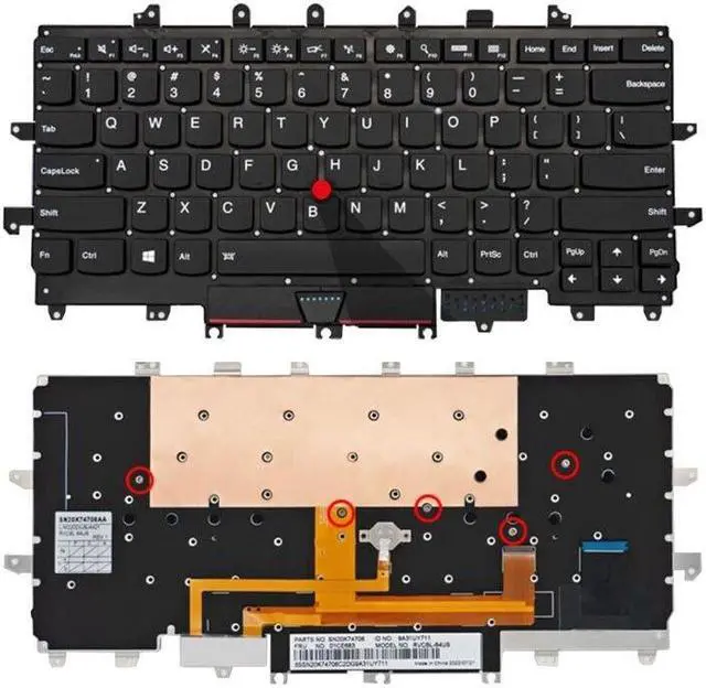 Main image of Keyboard For Lenovo ThinkPad X1 Carbon 4th Gen English US 00PA698 Backlit