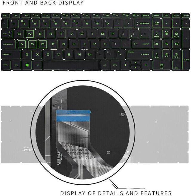 Main image of replacement keyboard for HP Pavilion Gaming 15-CX 15-cx0020nr cx0001tx Green US with Backlit