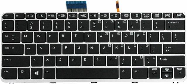 Alt view image 2 of 5 - Laptop US Keyboard Backlit Silver For HP Elitebook Folio MP-13U8 752962-001
