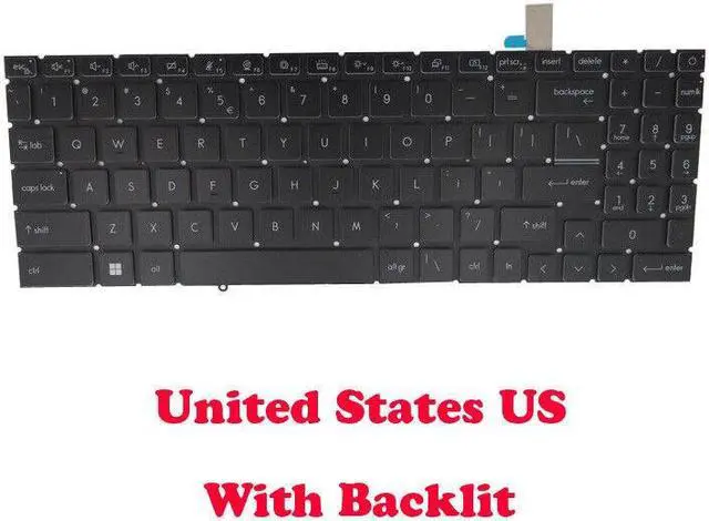 Main image of Replacement keyboard for Monochrome Backlit US Keyboard For MSI CreatorPro M16-A12U A12UKS A12UJS A12UIS