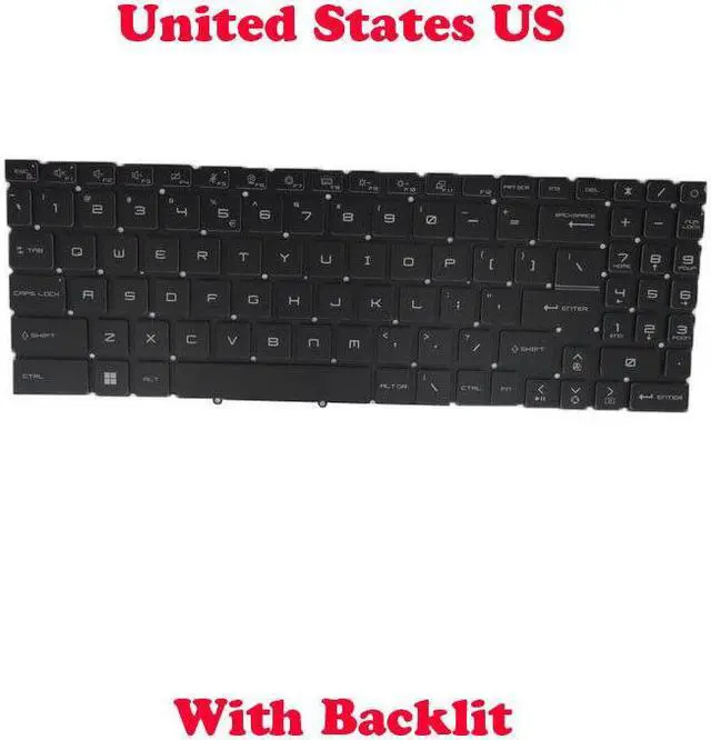 Main image of RGB Backlit Keyboard For MSI Creator Z17 A12UET A12UGST A12UHST A12UHT English