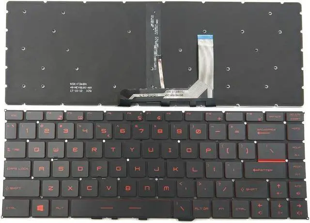 Main image of US Red Font Backlit Keyboard for MSI GS65 GS65 Stealth GS65VR MS-16Q2 MS-16Q1