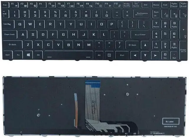 Main image of replacement keyboard for Clevo NH57AF1 NH57DP NH58AC NH58AF1 NH58DCQ NH58DPQ US with Backlit