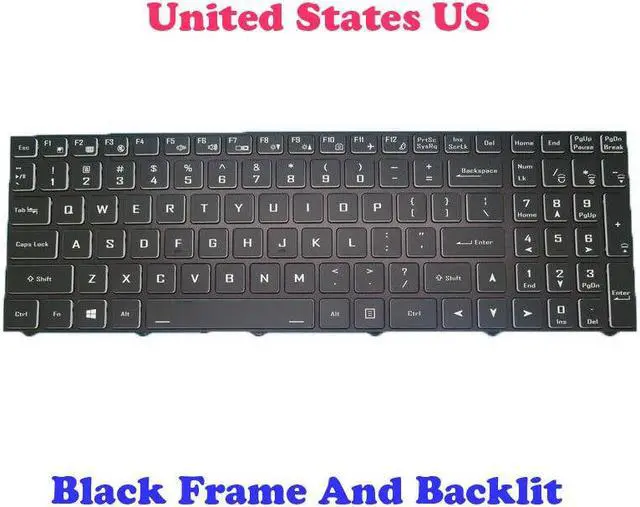 Main image of English US Backlit Keyboard For CLEVO N150ZU NL50NU NL52NU NL53NU NL50RU NL53RU