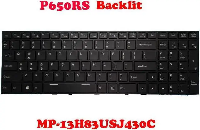 Main image of Backlit Keyboard For CLEVO P650RS MP-13H83USJ430C 6-80-P65S0-010-1 US English