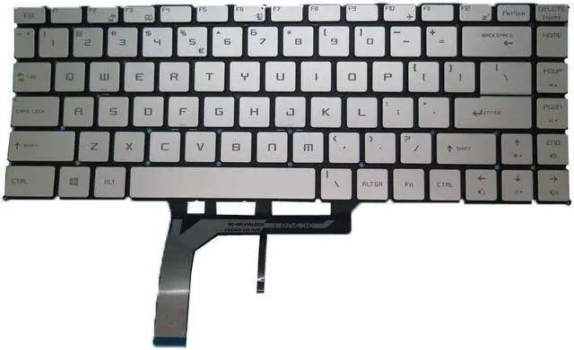 Alt view image 2 of 5 - Silver Backlit Keyboard For MSI GS65 GF63 PS42 WS65 WP65 MS-14B1 MS-16Q4 English