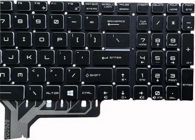 Alt view image 2 of 5 - replacement keyboard for  MSI GP63 Leopard 8RD 8RE GP73 Leopard 8RD 8RE Colorful Backlit US