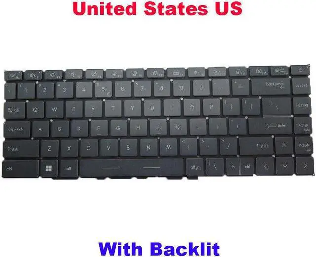 Main image of Backlit US Keyboard For MSI V194222MK2 UI S1N2EUS602SA0 S1N-2EUS602-SA0 English