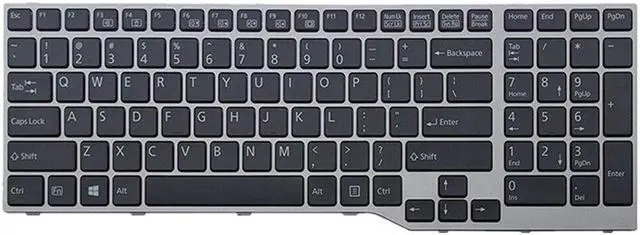 Main image of Backlit English US Keyboard For Fujitsu LifeBook H730 H760 H770 H970 Black
