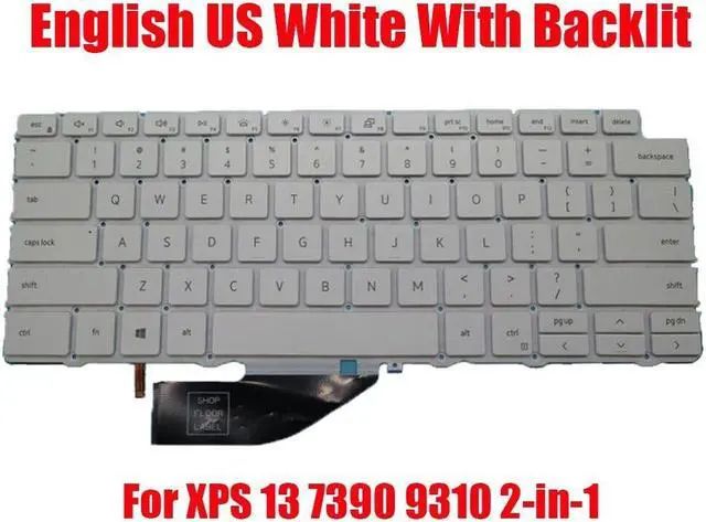 Main image of Laptop Keyboard For DELL XPS 13 7390 9310 2-in-1 English US White color  With Backlit
