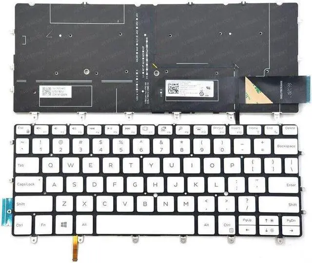Main image of replacement keyboard for DELL XPS 13 9380 9370 9305 7390  US English  Backlit white