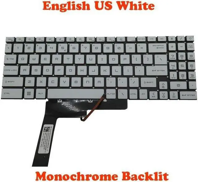 Main image of Replacement keyboard for Monochrome Backlit US Keyboard For MSI Pulse GL76-11U 11UCK GL76-12U 12UDK 12UCK