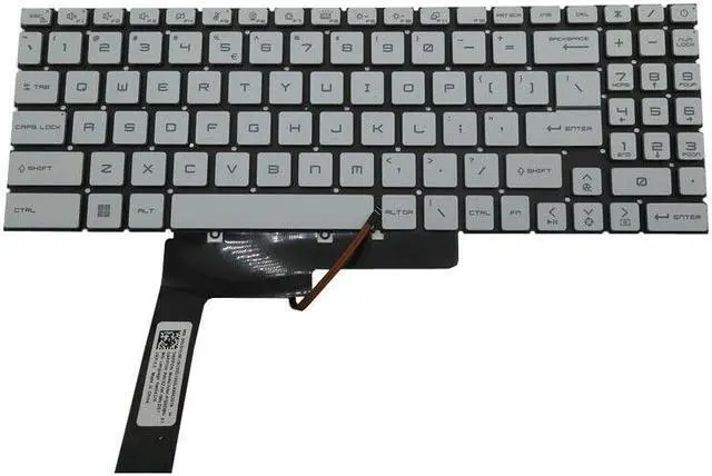 Alt view image 3 of 5 - Replacement keyboard for Monochrome Backlit US Keyboard For MSI Pulse GL76-11U 11UCK GL76-12U 12UDK 12UCK