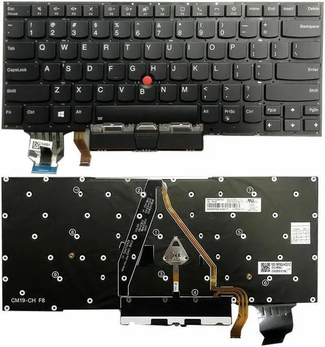 Main image of replacement keyboard for Lenovo Thinkpad X1 Carbon 7th Gen 2019 US  with Backlit SN20W73869