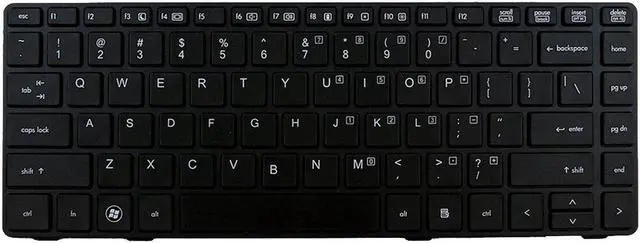 Alt view image 3 of 5 - replacement keyboard for HP EliteBook 8460P  BLACK FRAME US NO Pointstick 638525 6037B0054601