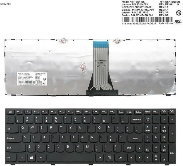 Main image of replacement keyboard for US  LENOVO G50-70 BLACK FRAME BLACK(for Win8)