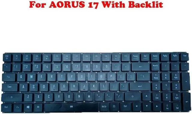 Main image of English US RGB Backlit Keyboard For Gigabyte For AORUS 17X WB XB YB YD No Frame